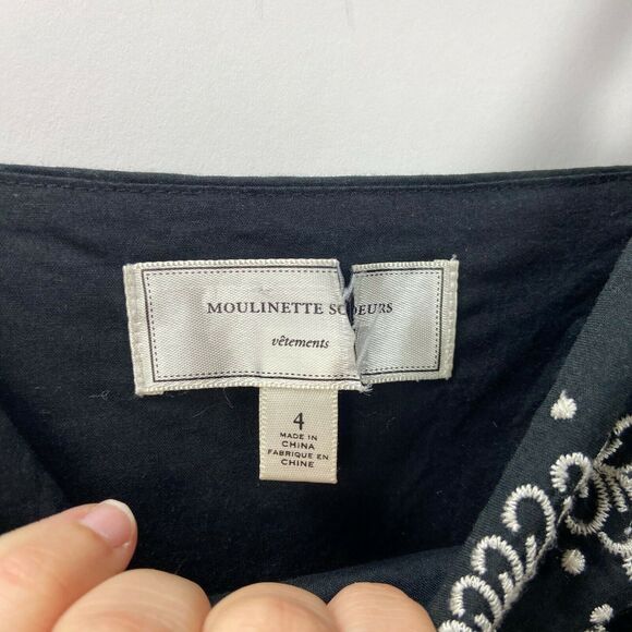 Anthropologie Moulinette Soeurs 4 Womens Black Embroidered Atwitter Tank Dress - Picture 4 of 7